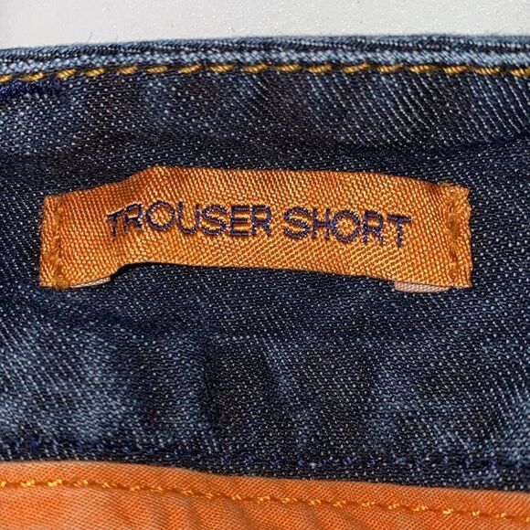 Tory Burch Dark Blue Trouser Shorts Gold Tone Signature Button Zipper Closure - Picture 6 of 14